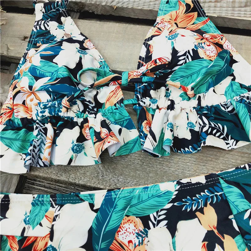 Sexy Brazilian Bikinis Women Swimsuit Padded Swimwear Halter Bikini Set Push Up Beach Wear Bathing Suit Swimming Maillot