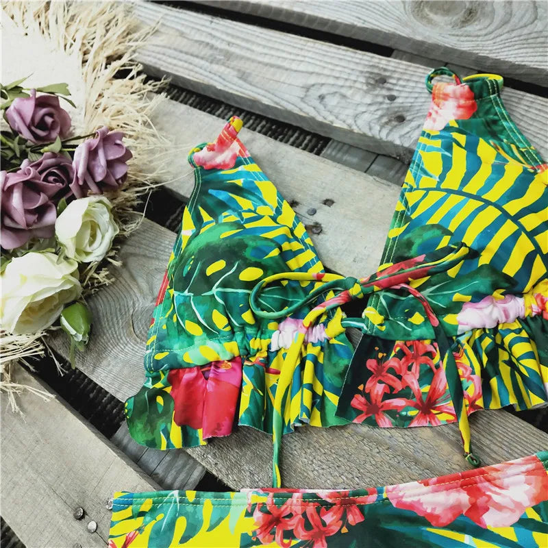 Sexy Brazilian Bikinis Women Swimsuit Padded Swimwear Halter Bikini Set Push Up Beach Wear Bathing Suit Swimming Maillot