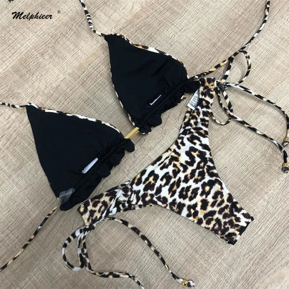 brazilian lace up push up bikini set micro swimwear designer tassels swimsuit beachwear outfit bathing suit women