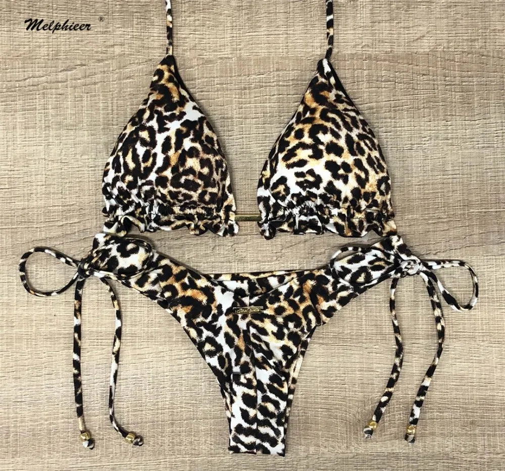 brazilian lace up push up bikini set micro swimwear designer tassels swimsuit beachwear outfit bathing suit women