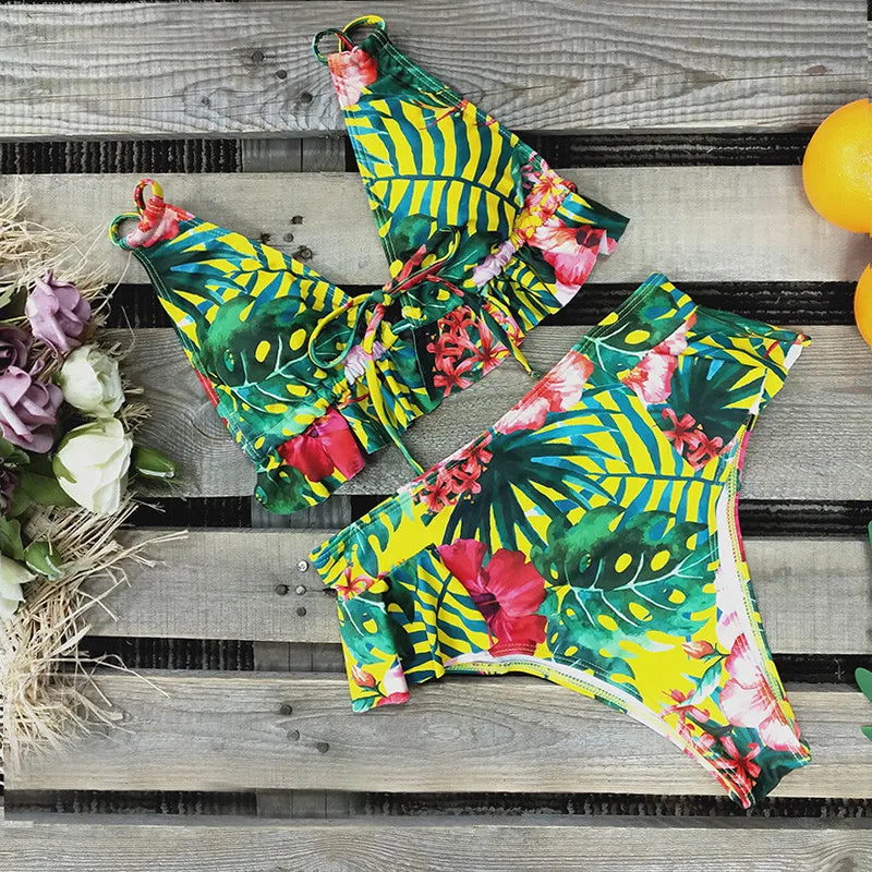 Sexy Brazilian Bikinis Women Swimsuit Padded Swimwear Halter Bikini Set Push Up Beach Wear Bathing Suit Swimming Maillot