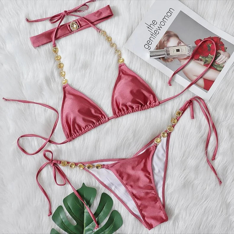 Solid colour Summer Bikini Set