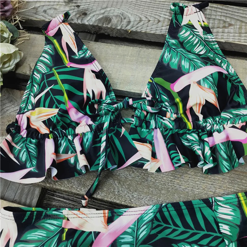 Sexy Brazilian Bikinis Women Swimsuit Padded Swimwear Halter Bikini Set Push Up Beach Wear Bathing Suit Swimming Maillot