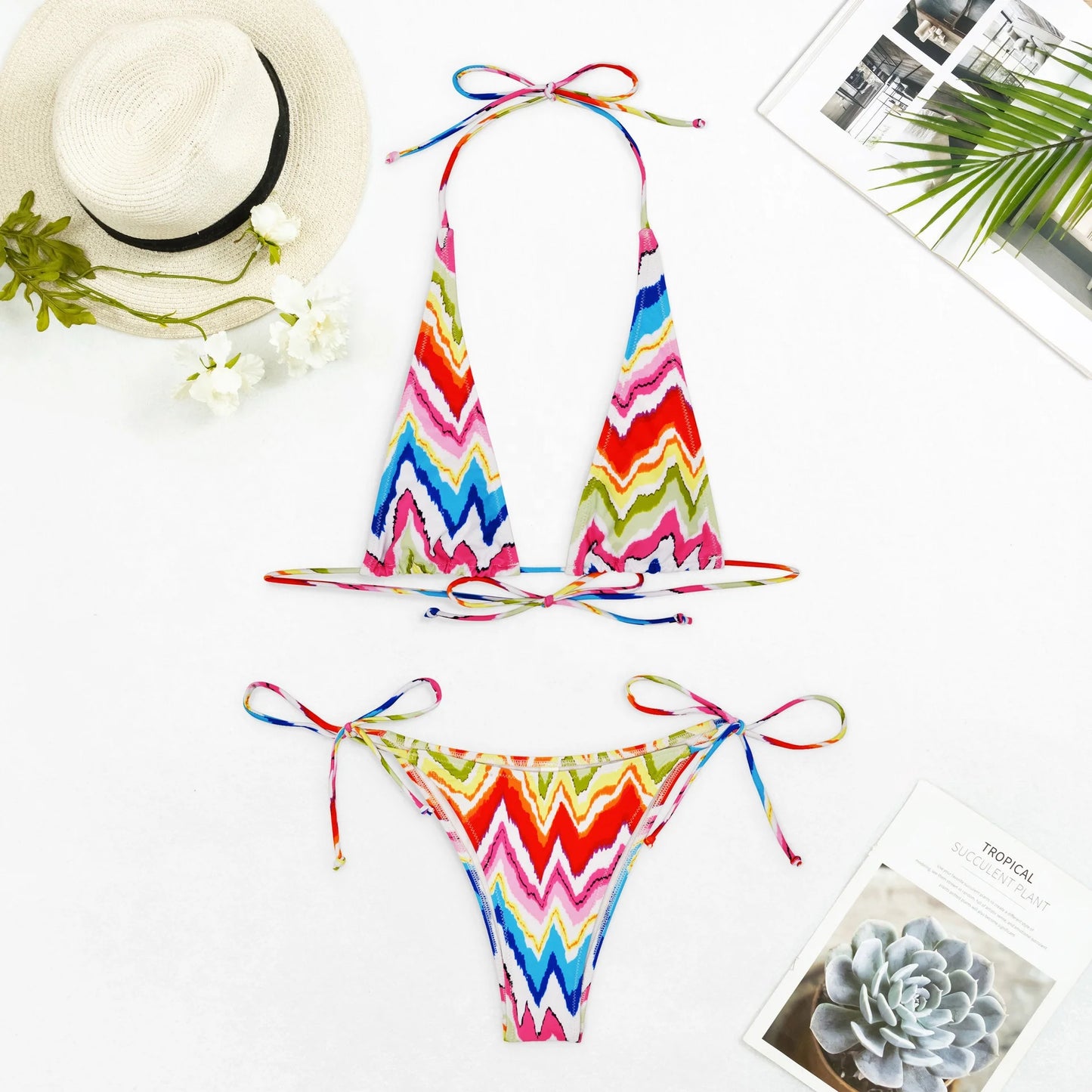 Liu Ming Custom Printed Summer Women Sexy Push up Printed Brazilian Swimwear String Bikini Set Swimsuit Thong Bathing Suit