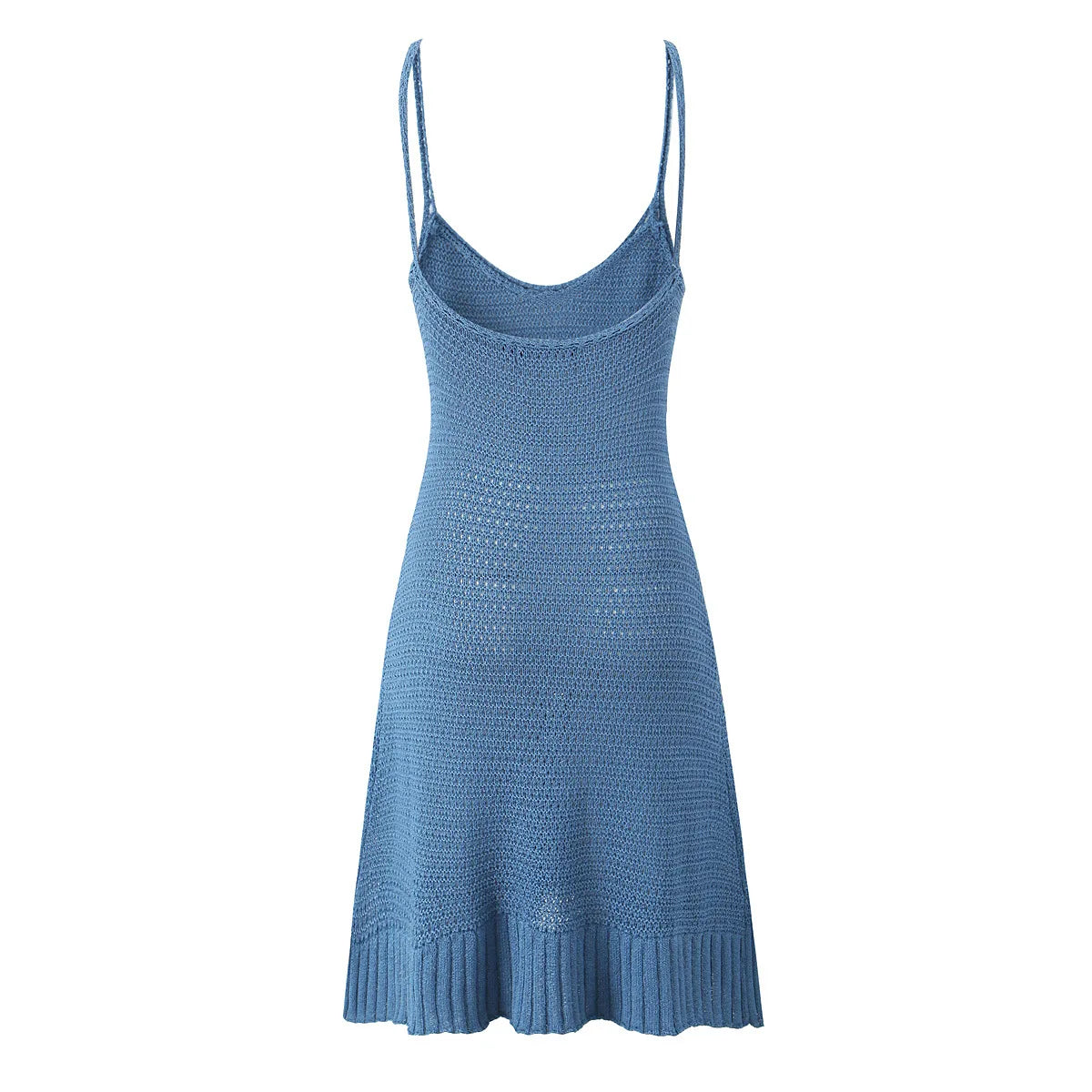 2025 Women Comfy Swimsuit Cover up Seaside Holiday Club Dresses Sexy Crochet Halter V Neck Chic Ruffle Knit Beach Mini Dress