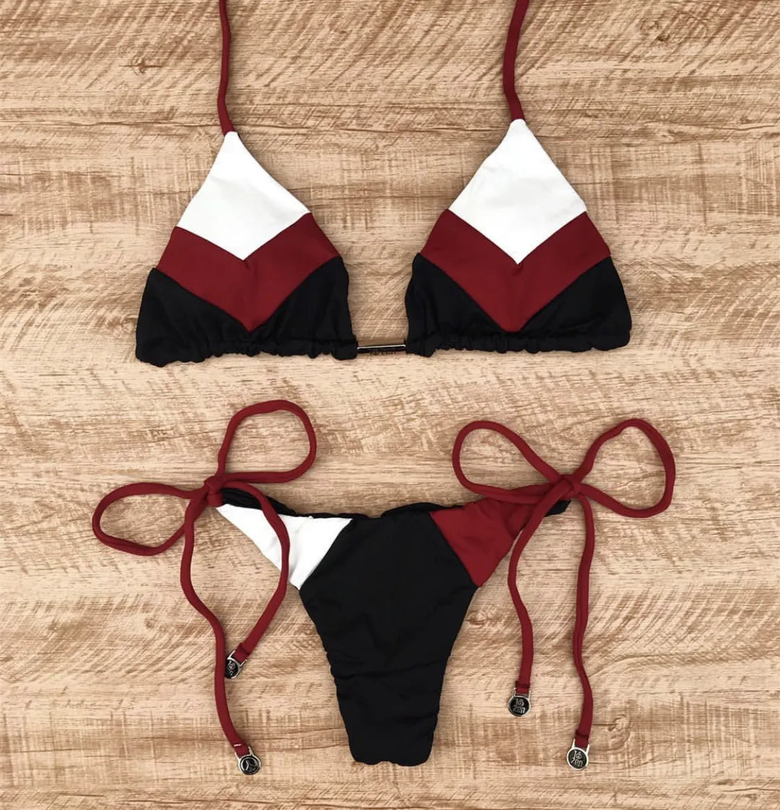 brazilian lace up push up bikini set micro swimwear designer tassels swimsuit beachwear outfit bathing suit women