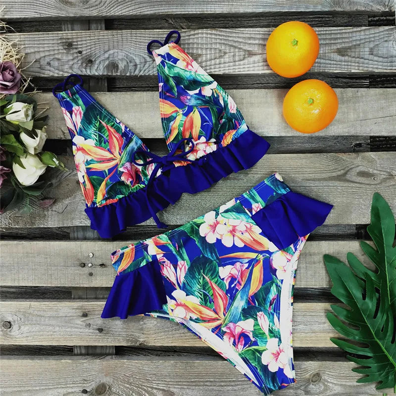 Sexy Brazilian Bikinis Women Swimsuit Padded Swimwear Halter Bikini Set Push Up Beach Wear Bathing Suit Swimming Maillot