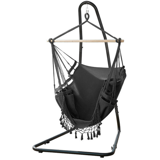 Gardeon Hammock Hanging Chair with Steel Stand