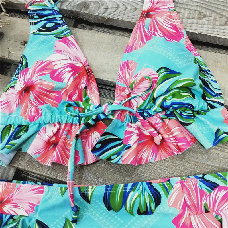 Sexy Brazilian Bikinis Women Swimsuit Padded Swimwear Halter Bikini Set Push Up Beach Wear Bathing Suit Swimming Maillot