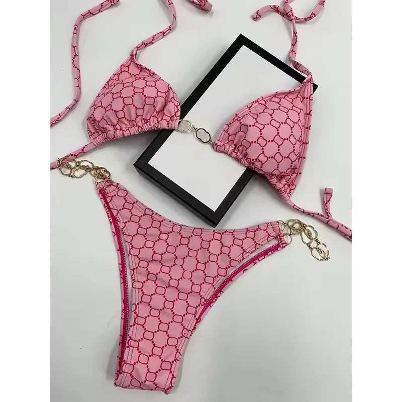 Customized Brand Swimsuit Designer Designs Sexy Women's Bikini Triangle Top