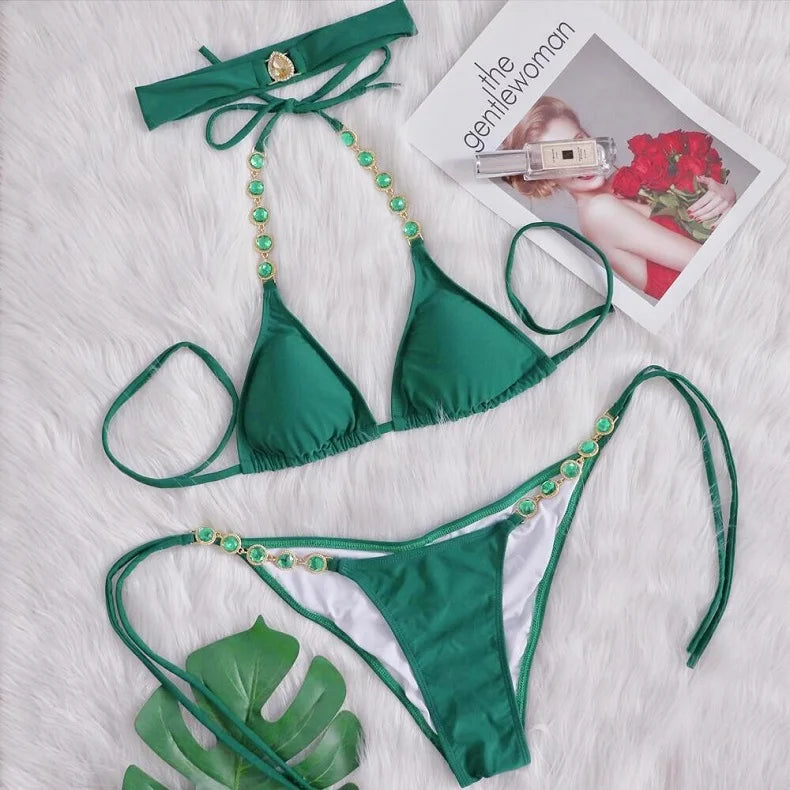 Solid colour Summer Bikini Set