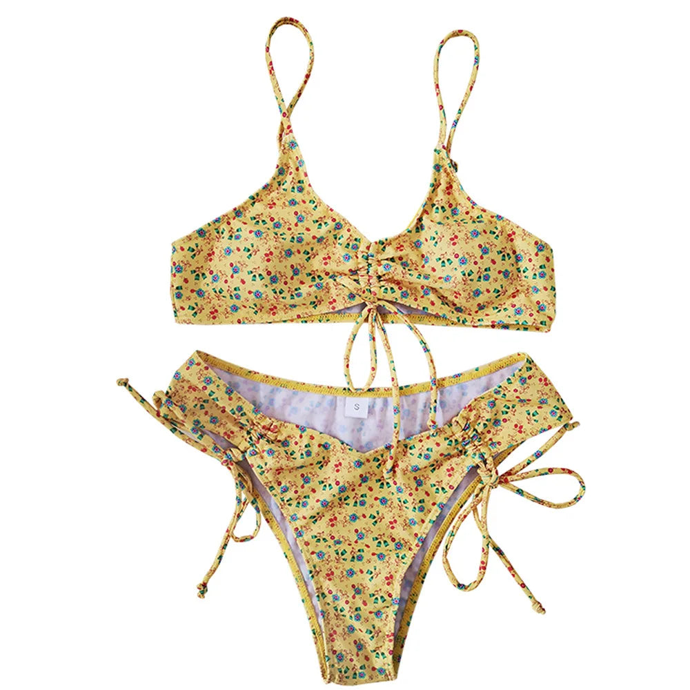 Customized Swimsuit Women Oem Swimsuit Hot Sale Custom Print Swimming Suits Backless Two Piece Bikini