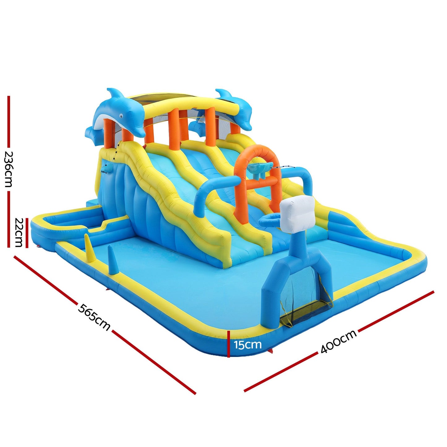 Keezi Inflatable Splash Kids Pool Water Slide Park with Blower 4m x 5.65m