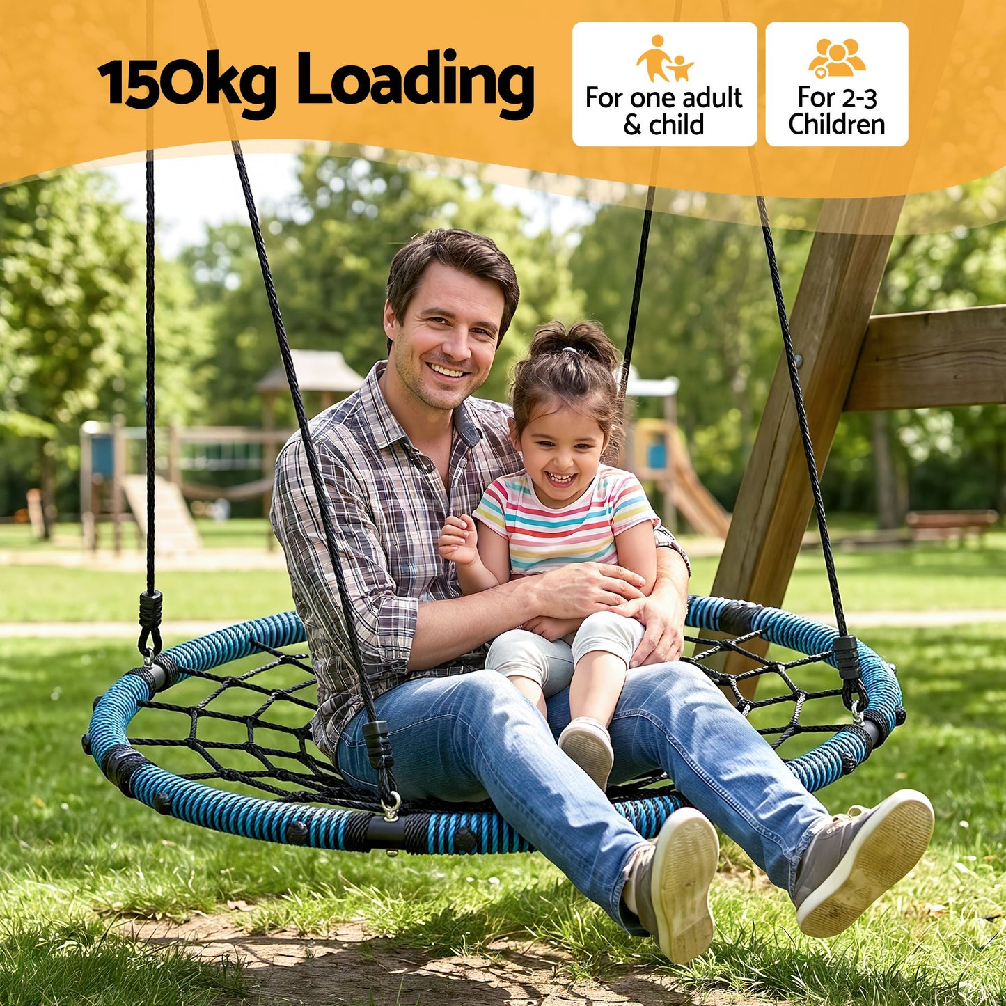 Gardeon Tree Swing Net Hammock 98.5cm for Backyard Porch Outside Playground