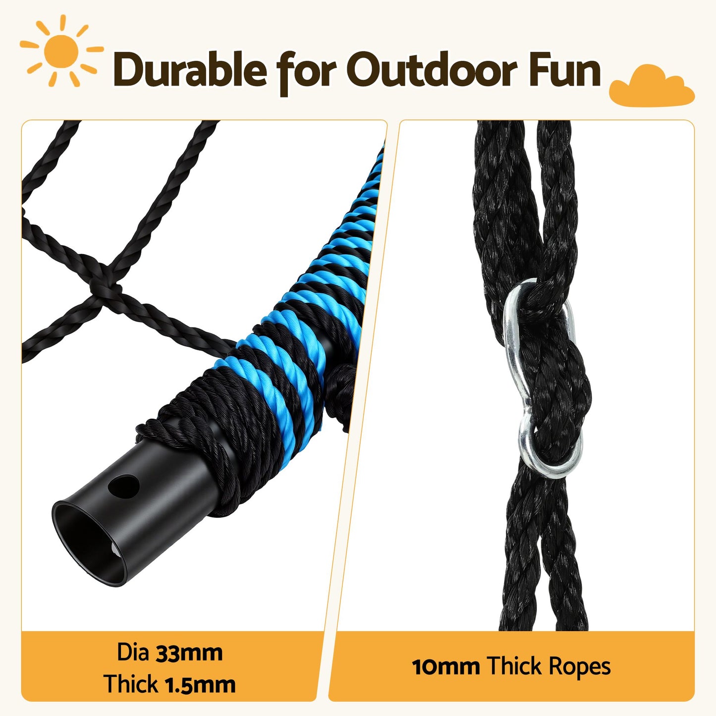 Gardeon Tree Swing Net Hammock 98.5cm for Backyard Porch Outside Playground