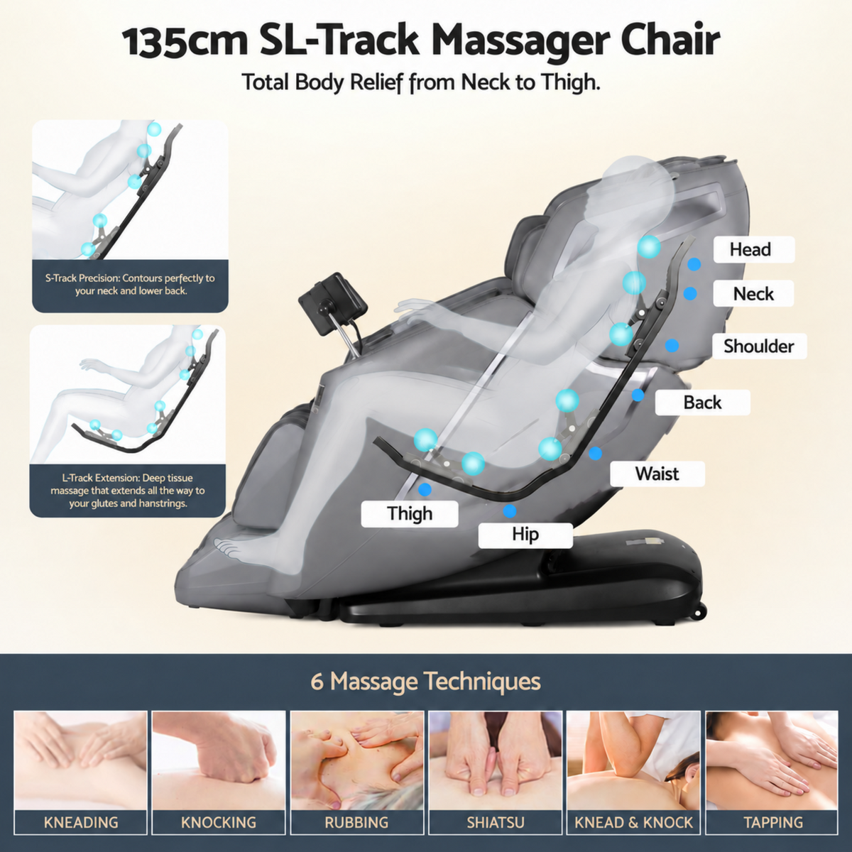 Livemor 4D Massage Chair Recliner SL Track Full Body Zero Gravity Massager Heated AI Body Scan REILY