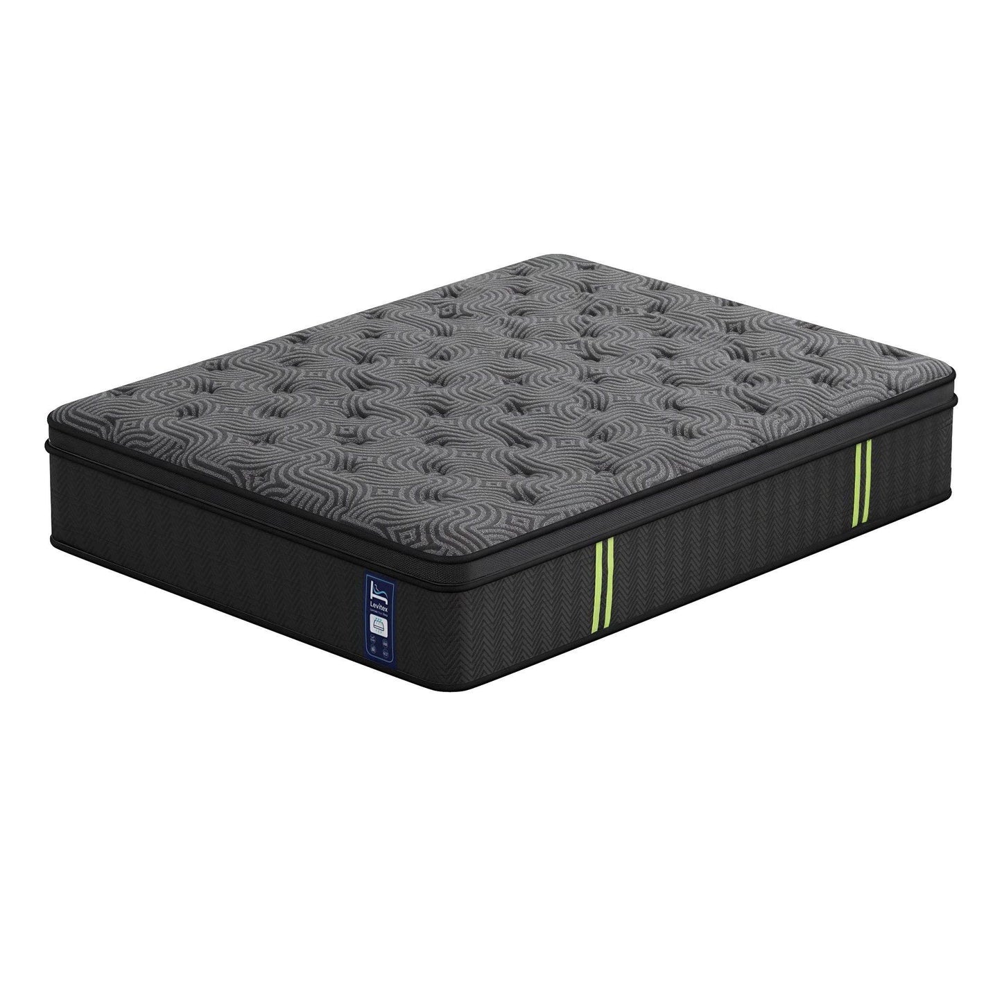 Levitex 34 cm Pocket Spring Mattress with Reinforced Edge Support & 5-Zone Pressure Relief Breathable Gel Memory Foam Hybrid Mattress for Back Pain Queen