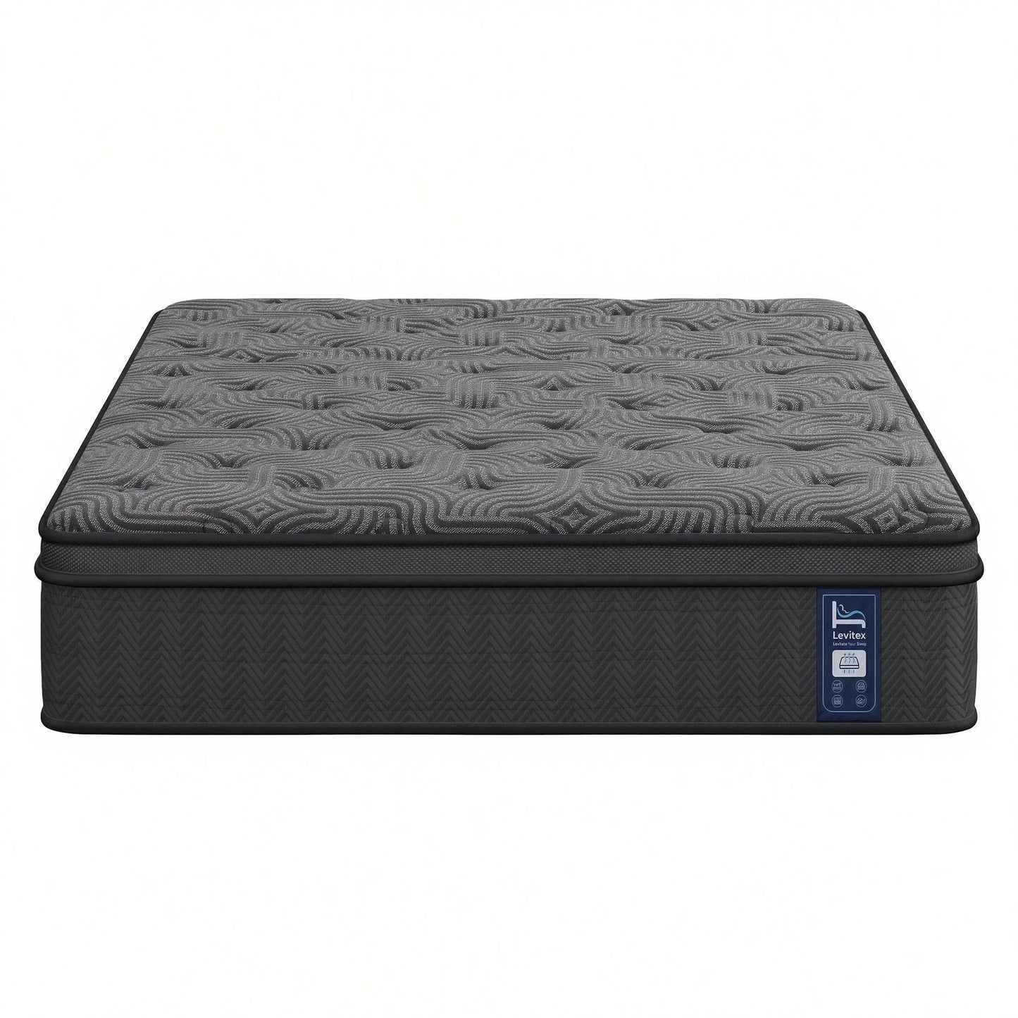 Levitex 34 cm Pocket Spring Mattress with Reinforced Edge Support & 5-Zone Pressure Relief Breathable Gel Memory Foam Hybrid Mattress for Back Pain Queen
