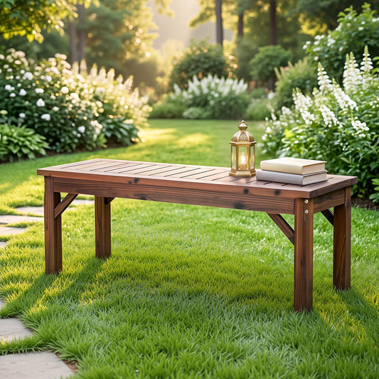Gardeon Garden Benches Garden Seating Backless Timber Seat 120cm Brown