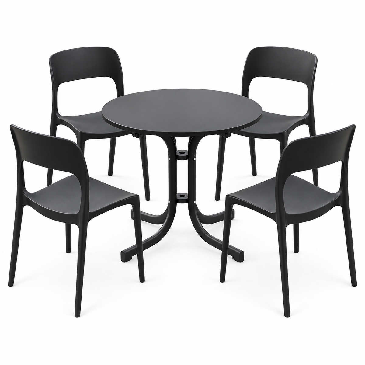 Gardeon 5PCS Outdoor Dining Set Table and Chairs Patio Furniture Garden Black