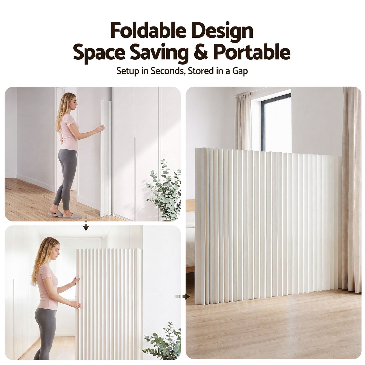Artiss Paper Room Divider 2Pcs Folding Partition Screen Honeycomb Privacy Screen Freestanding 150cm White