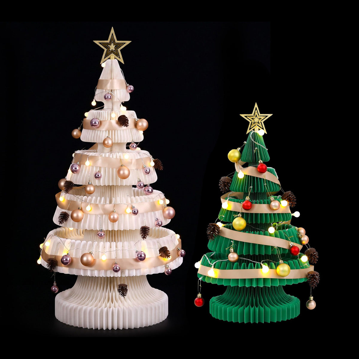 Jingle Jollys Prelit Christmas Tree Decorations Bundle Foldable Quick Setup