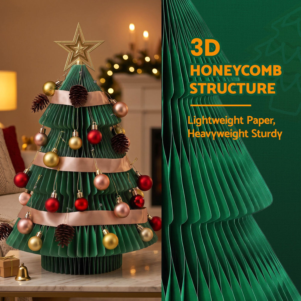 Jingle Jollys 3PCS Christmas Tree Decoration with Lights Foldable Easy Setup Tree