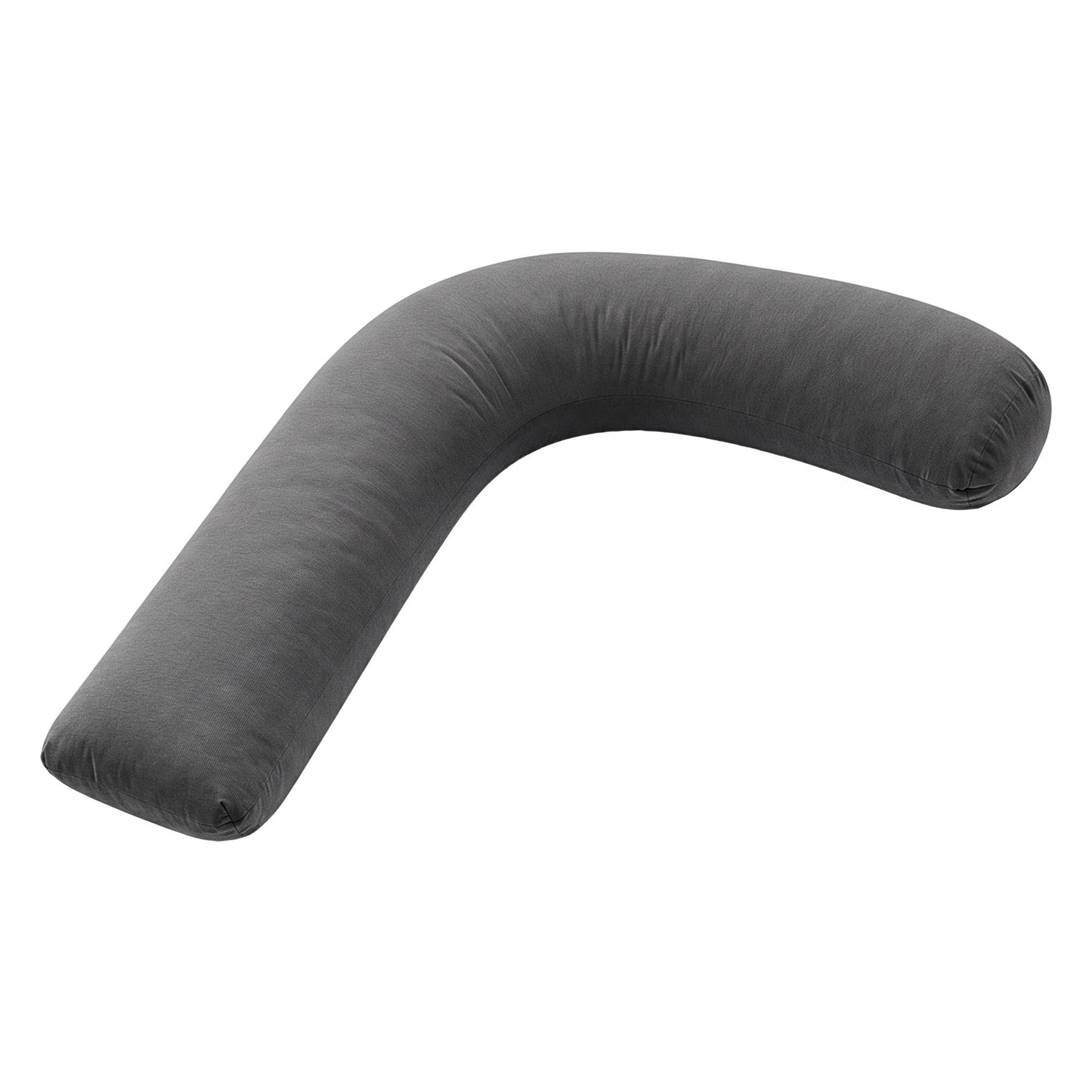 Giselle Bedding Pregnancy Pillow for Side Sleeping L-Shaped Maternity Body Pillow for Women 100% Cotton Jersey Cover for Head Neck Belly Support, 63x115 cm Grey