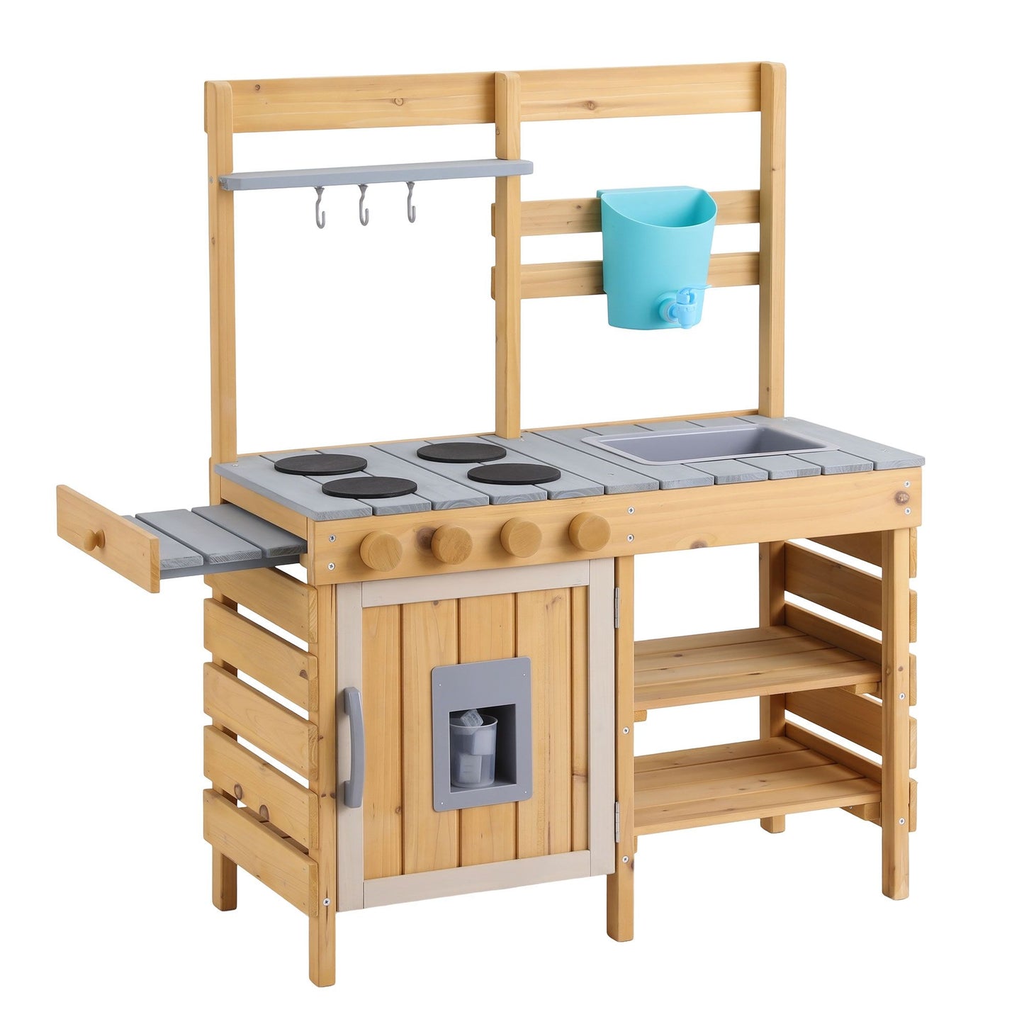 Keezi Kids Kitchen Playset Wooden Play Kitchen Mud Kitchen Toy Kitchen 95cm Tall