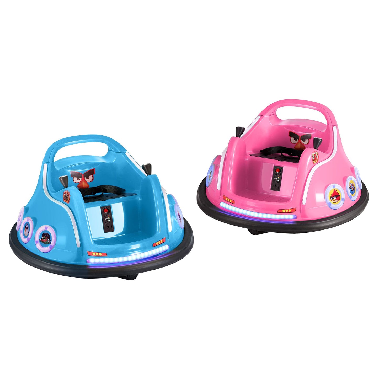 Kids Ride On Car Bumper Electric Toys Cars with Remote Control Stickers Light Blue Pink