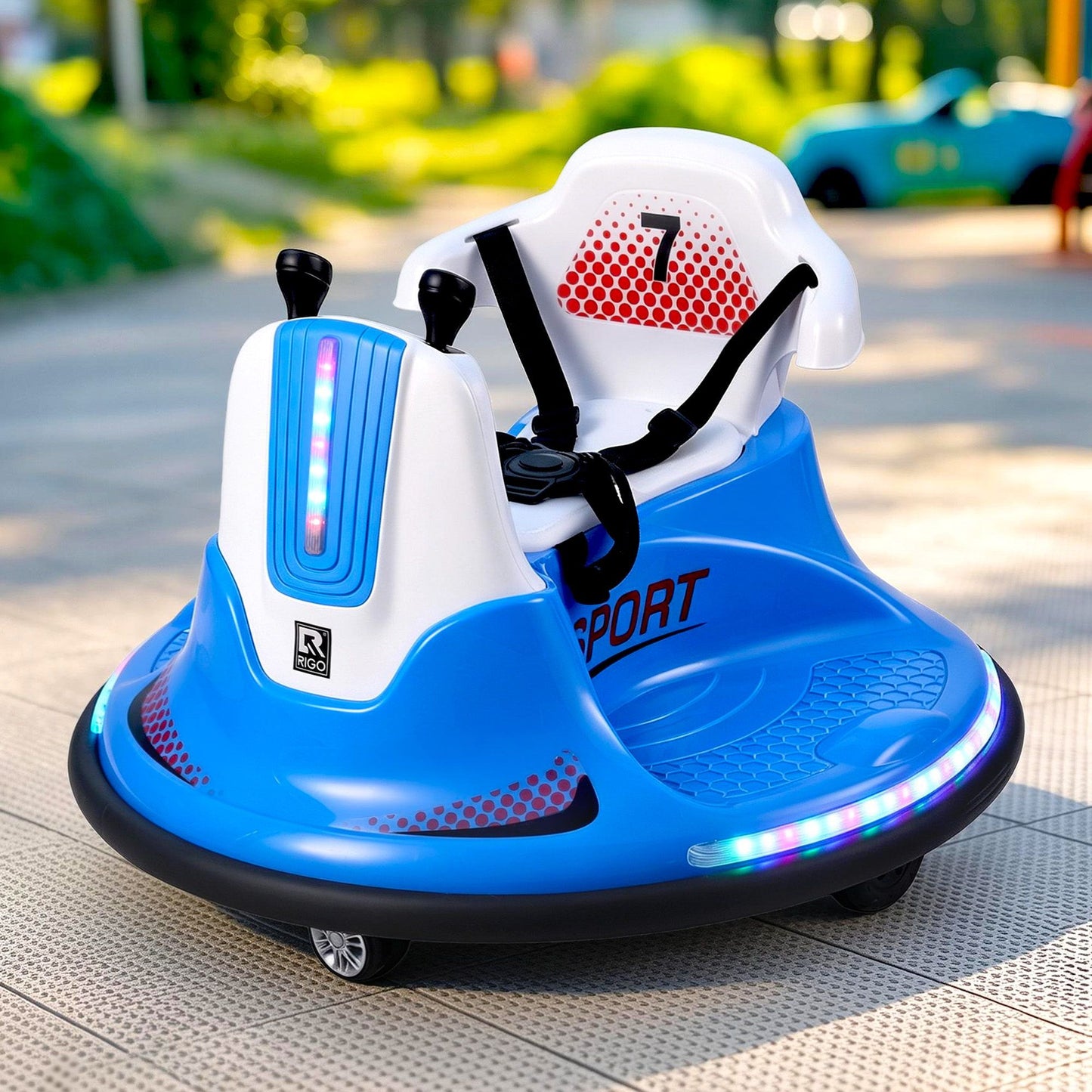 Rigo Ride-on Cars Kinder-Bumper 12V Ride-on Spielzeug Kleinkind Fernbedienung Blau
