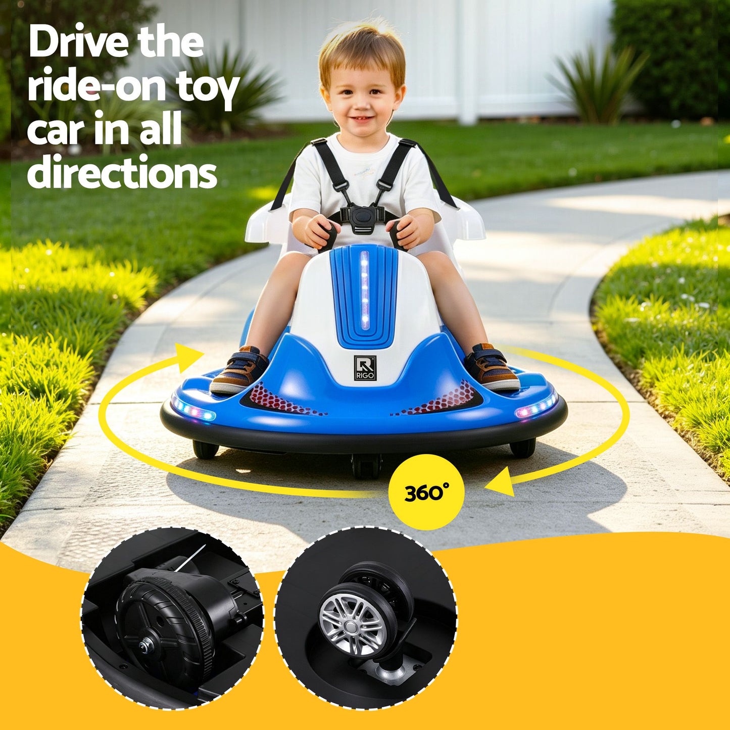 Rigo Ride-on Cars Kinder-Bumper 12V Ride-on Spielzeug Kleinkind Fernbedienung Blau