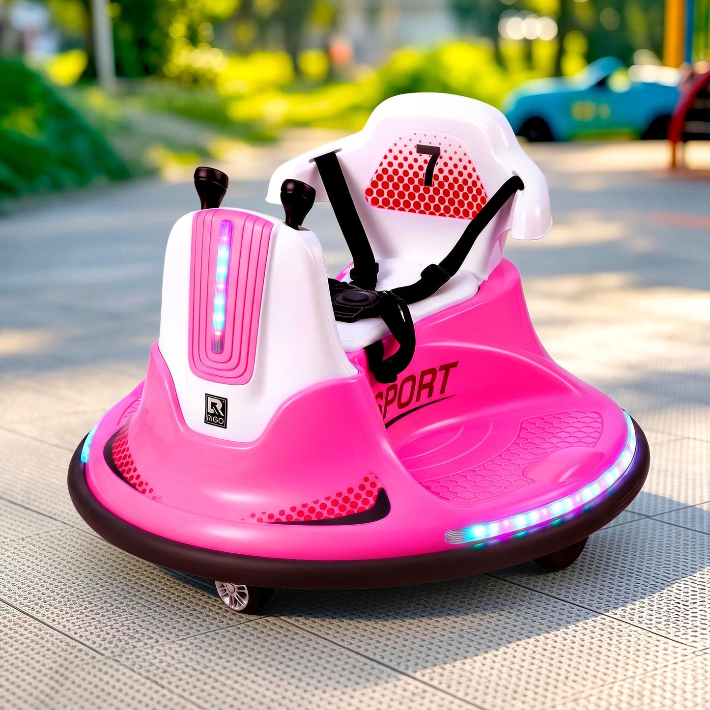 Rigo Ride-on-Cars Kinder Bumper 12V Rutschauto Kleinkind Fernbedienung Pink