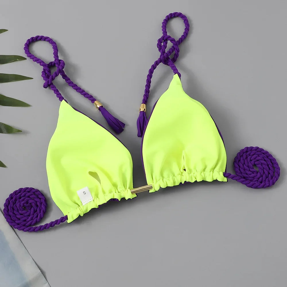 Swimsuit Women Bikinis Set Sexy Drawstring Bikini Beachwear Leopard Two-pieces Swimwear Bathing Suit Lace Up Bikini Set