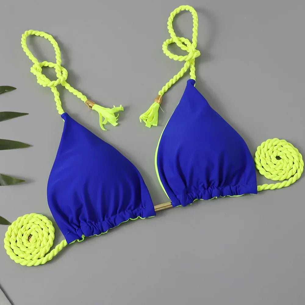 Swimsuit Women Bikinis Set Sexy Drawstring Bikini Beachwear Leopard Two-pieces Swimwear Bathing Suit Lace Up Bikini Set