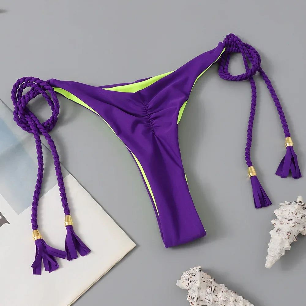 Swimsuit Women Bikinis Set Sexy Drawstring Bikini Beachwear Leopard Two-pieces Swimwear Bathing Suit Lace Up Bikini Set
