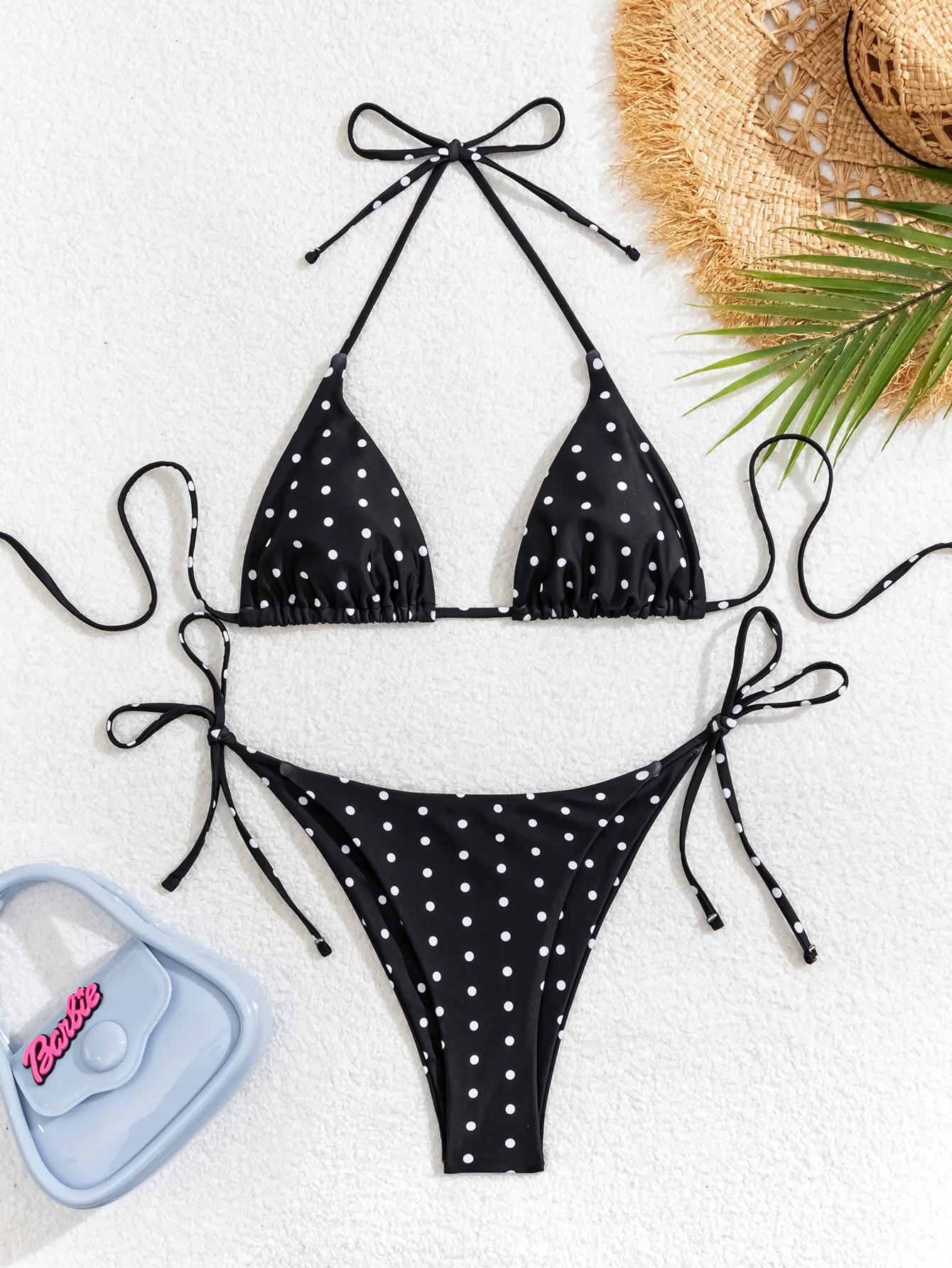 Summer Swimwear Women Sexy Backless Swimsuit 2 PCS Bikini Set Laced Up Split Bathing suit Low Waist Binding Strap Beach Bikini