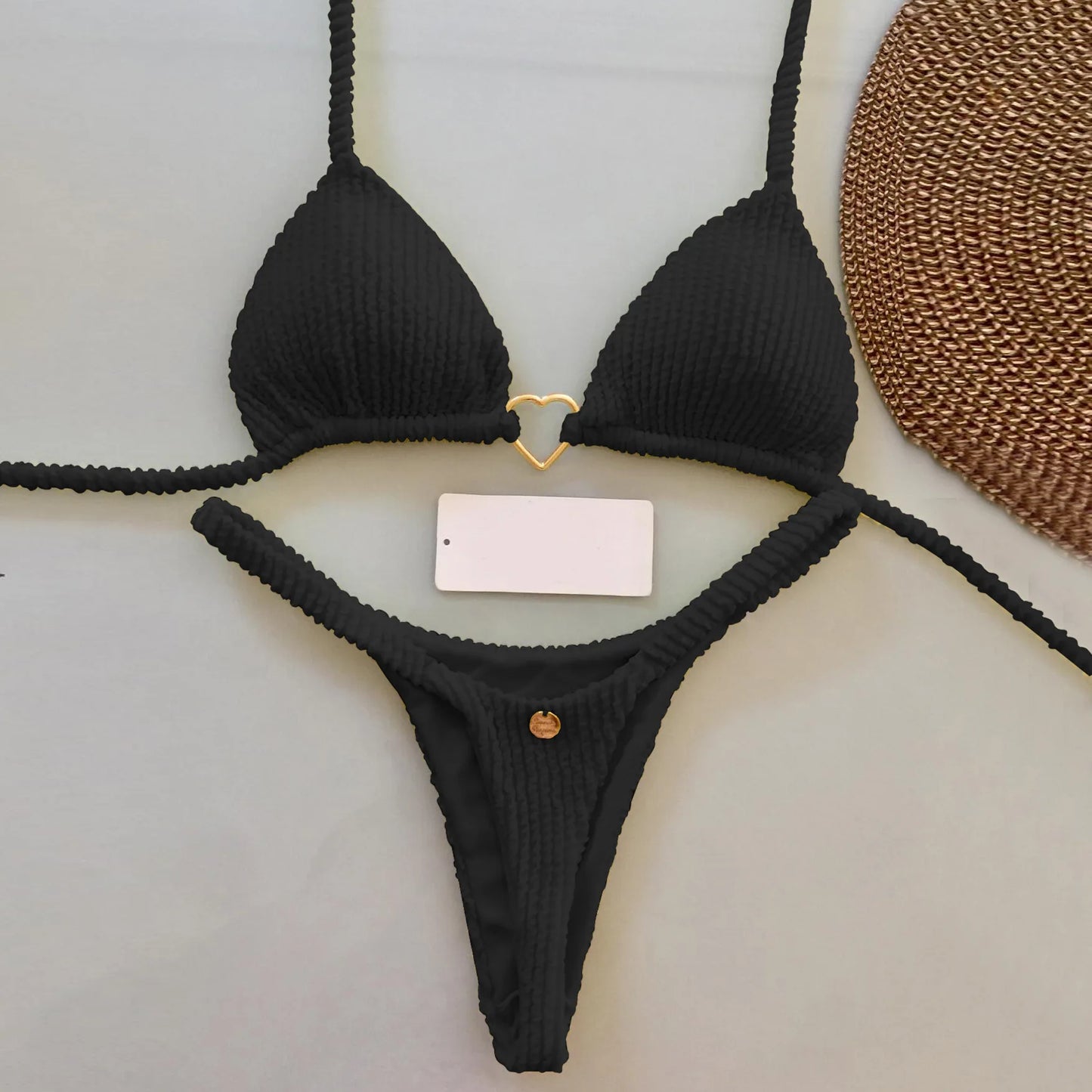 New Multicolor Printed Strap Split Swimsuit Sexy G-string Bikini