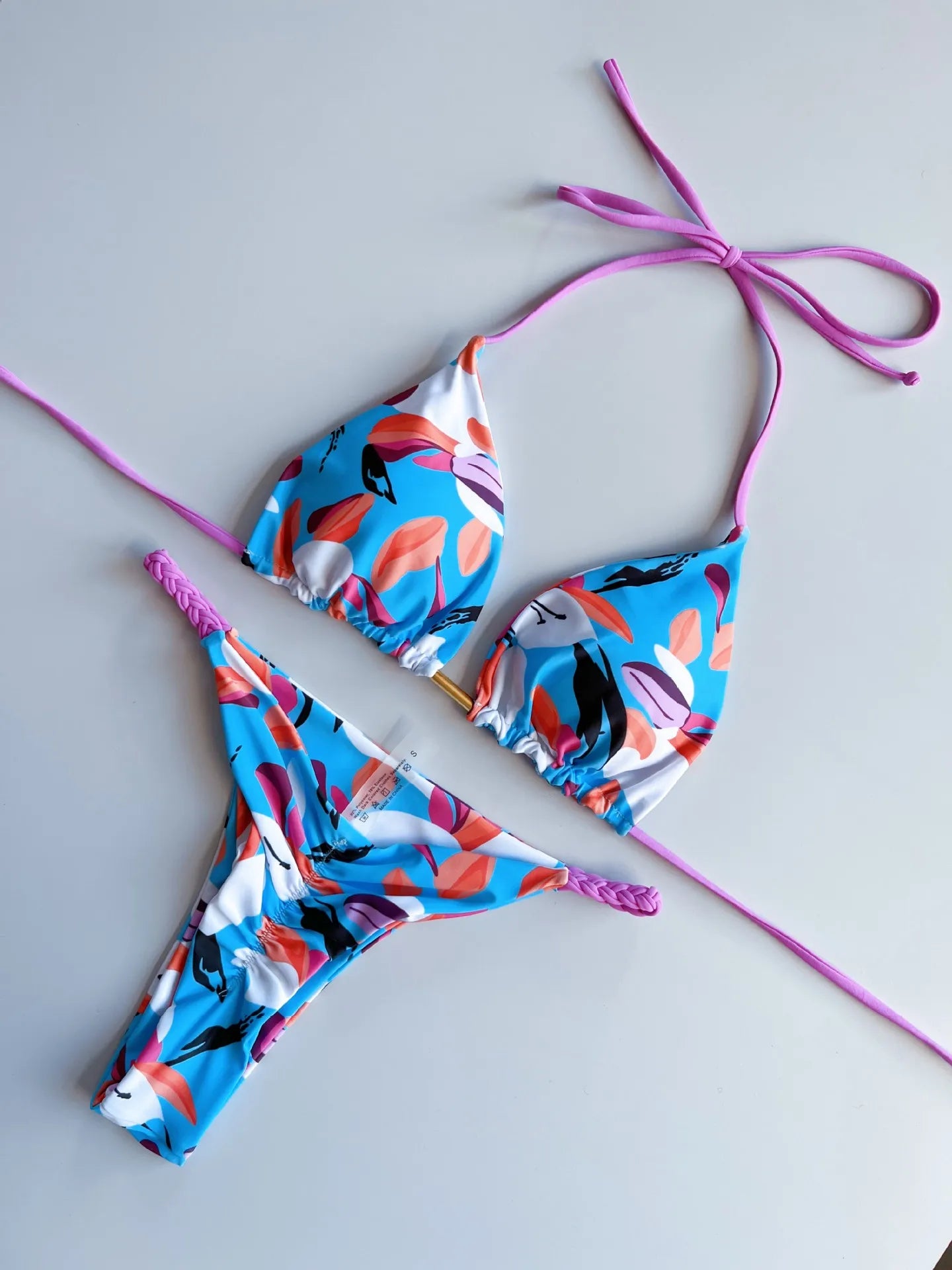 brazilian lace up push up bikini set micro swimwear designer tassels swimsuit beachwear outfit bathing suit women