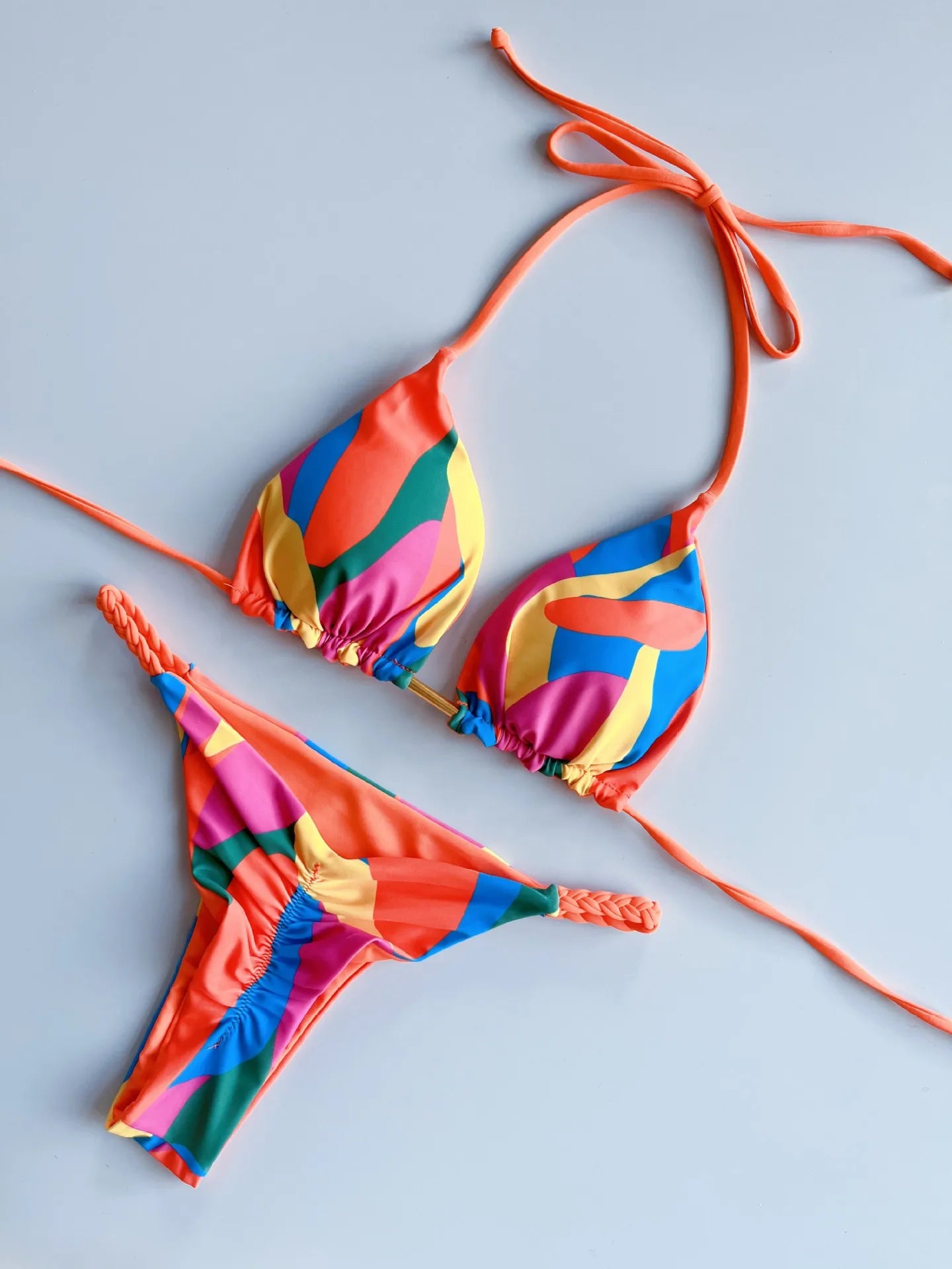 brazilian lace up push up bikini set micro swimwear designer tassels swimsuit beachwear outfit bathing suit women