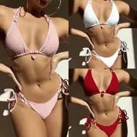 2025 new bikini split tight women's swimsuit swimsuit gathered leopard print swimsuit