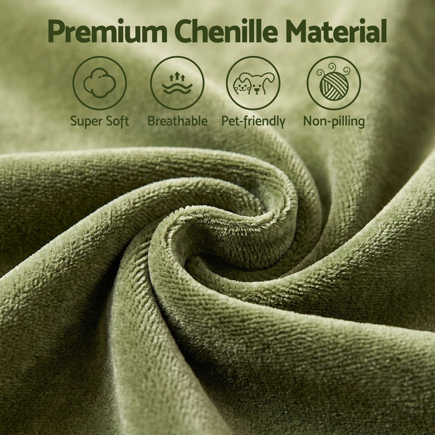 Artiss Floor Sofa Armless Chenille No Assembly Removable Cover Green