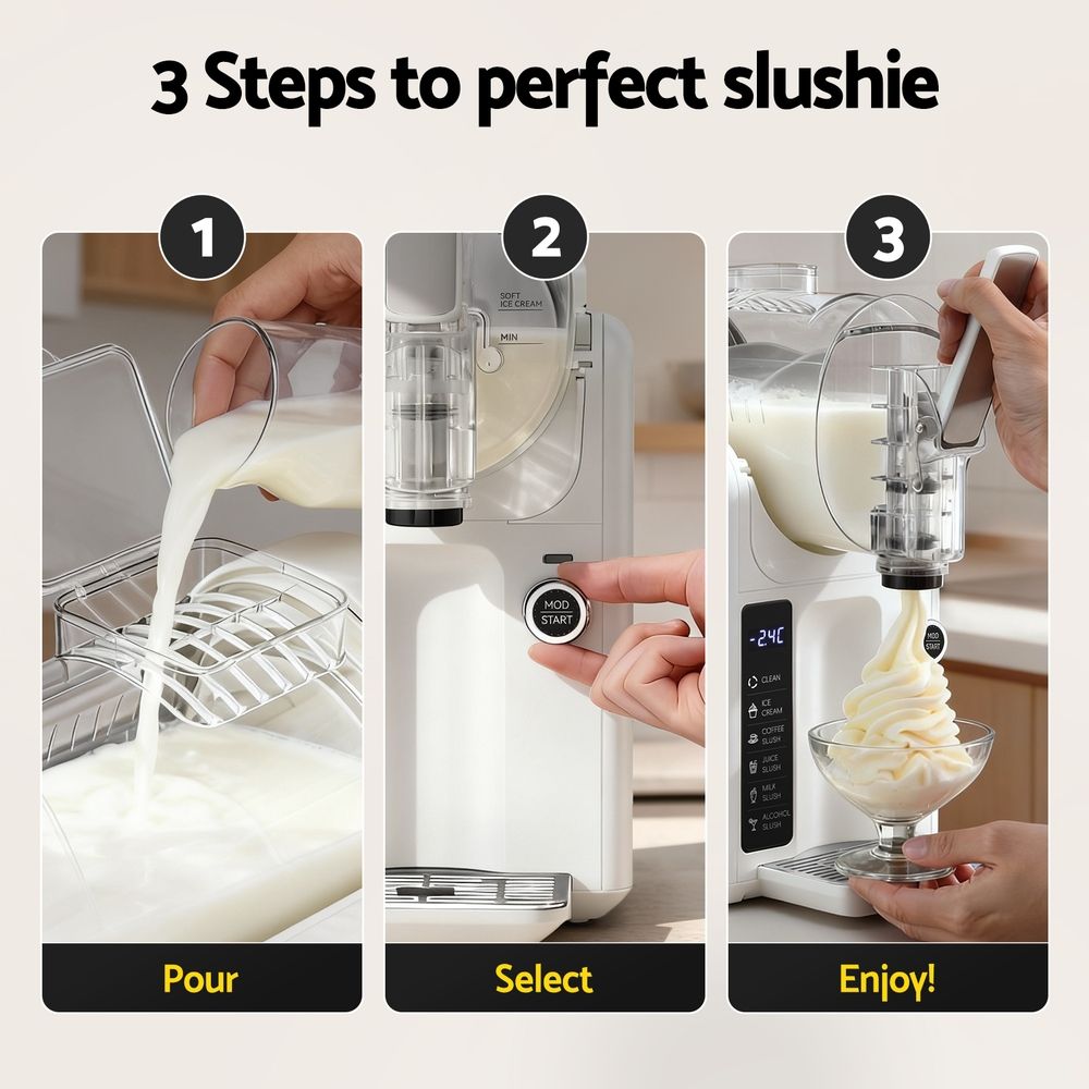 Devanti Slushie Machine Ice Cream Maker 2L White