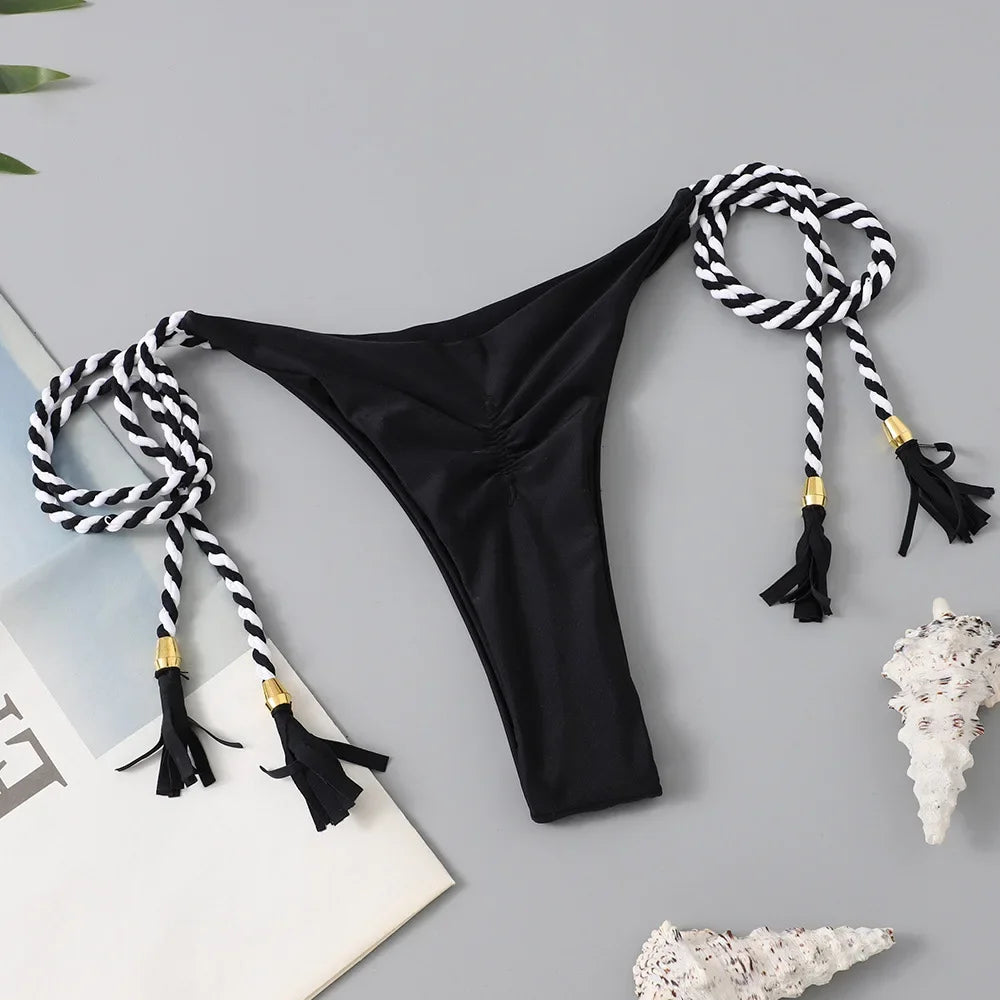 Swimsuit Women Bikinis Set Sexy Drawstring Bikini Beachwear Leopard Two-pieces Swimwear Bathing Suit Lace Up Bikini Set