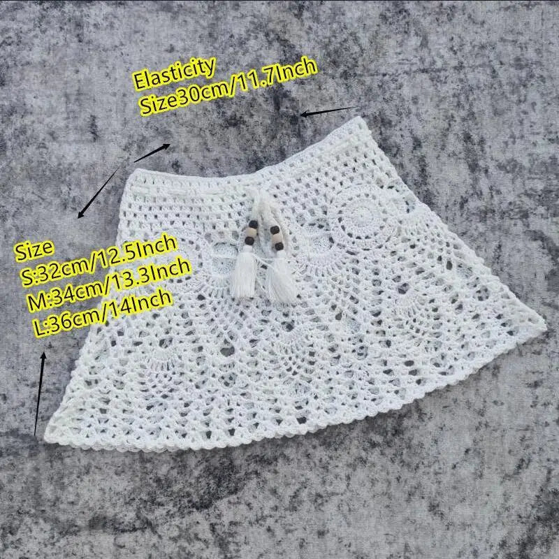 Hand Crochet Bikini Beach Skirt Swimsuit Swimsuit