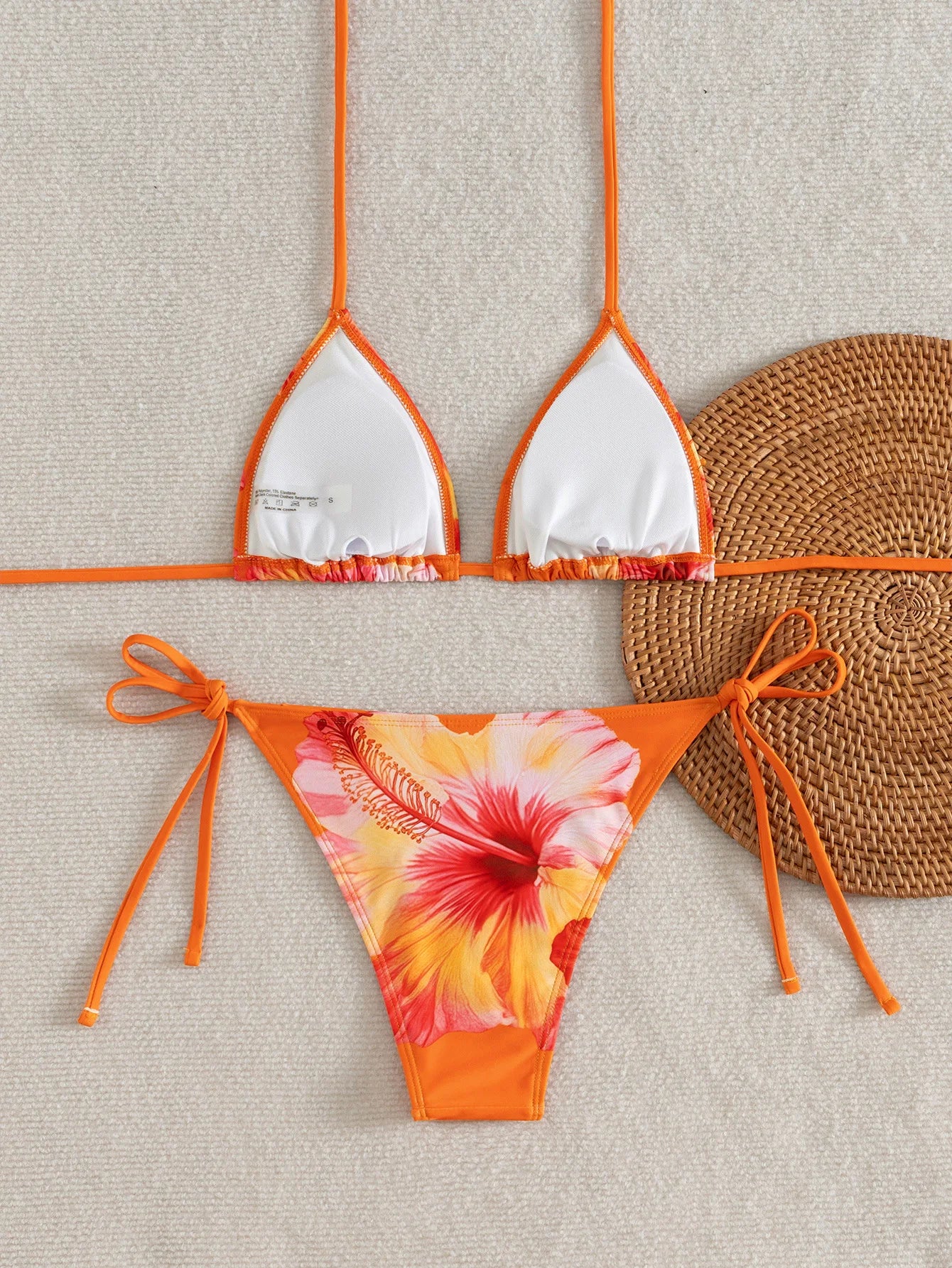 Summer Swimwear Women Sexy Backless Swimsuit 2 PCS Bikini Set Laced Up Split Bathing suit Low Waist Binding Strap Beach Bikini