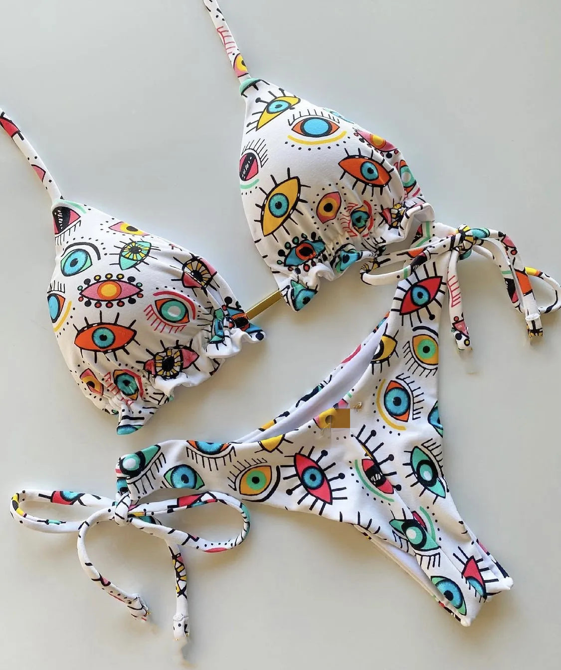 brazilian lace up push up bikini set micro swimwear designer tassels swimsuit beachwear outfit bathing suit women