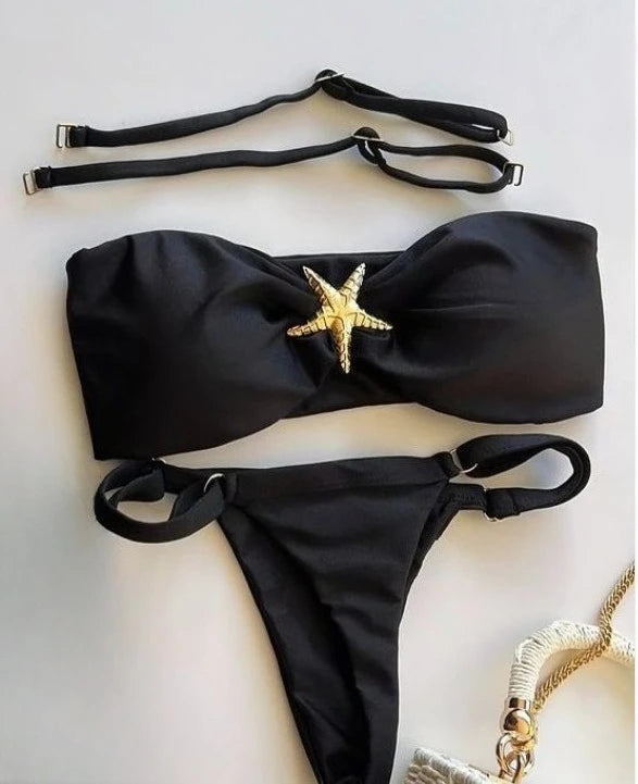 2026 New Sexy Solid Micro Bikini Set Strapless Split Swimsuit Thong Bathing Suit Women Swimwear Biquini Suit Up Bikinis Mujer