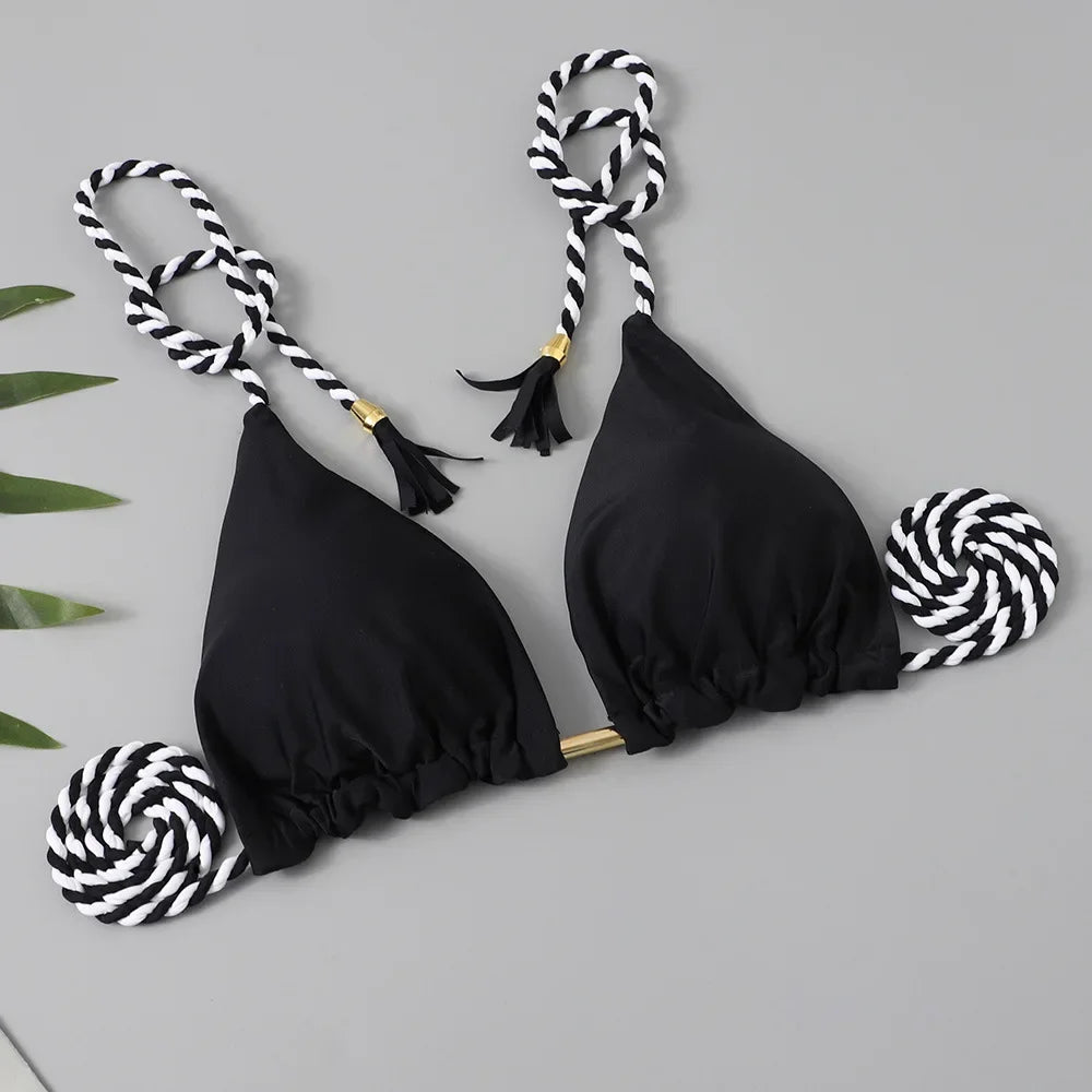 Swimsuit Women Bikinis Set Sexy Drawstring Bikini Beachwear Leopard Two-pieces Swimwear Bathing Suit Lace Up Bikini Set
