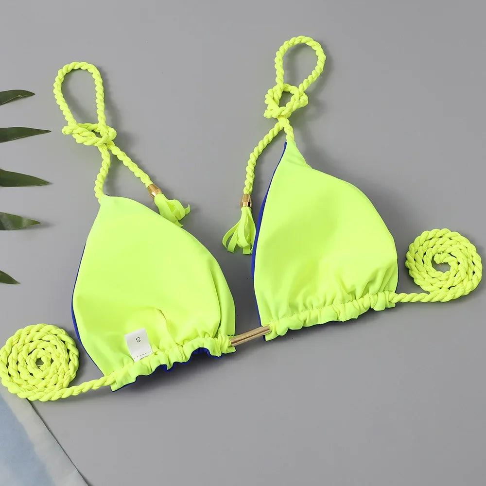 Swimsuit Women Bikinis Set Sexy Drawstring Bikini Beachwear Leopard Two-pieces Swimwear Bathing Suit Lace Up Bikini Set
